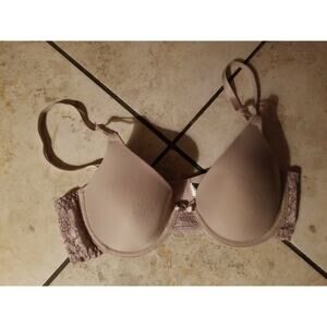 Maidenform Women's Bra Beige Taupe Underwire Lace Light Padding 0117BR Size 34C